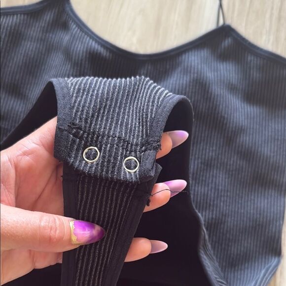 Classic Black Bodysuit with Spaghetti Straps - Picture 2 of 3